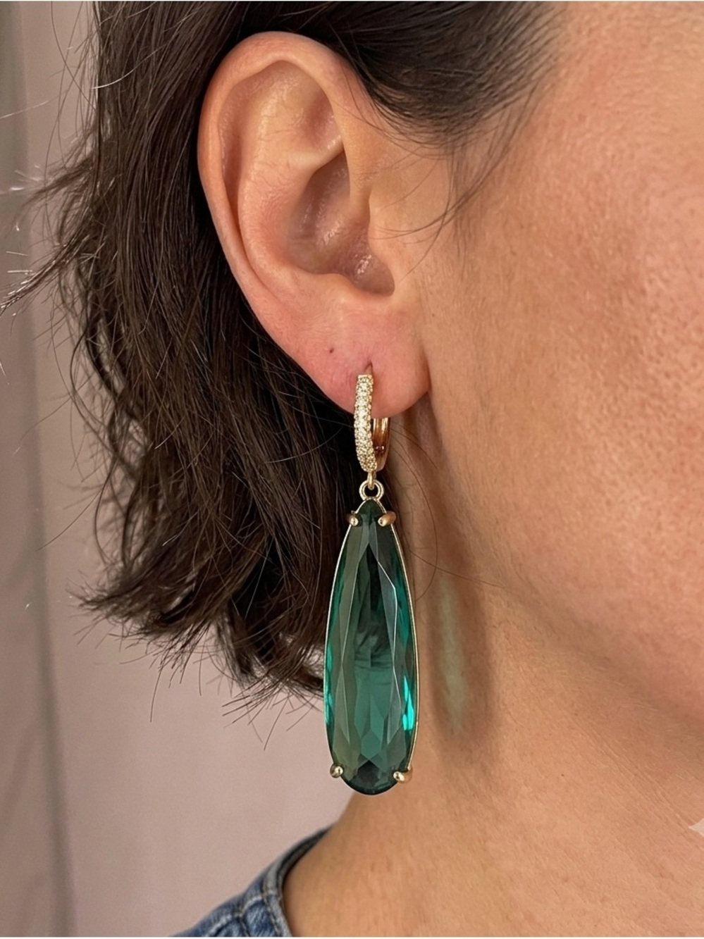 LONG tear Drop Earrings 18K Gold Plated